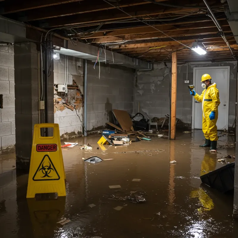 Flooded Basement Electrical Hazard in Richlands, NC Property