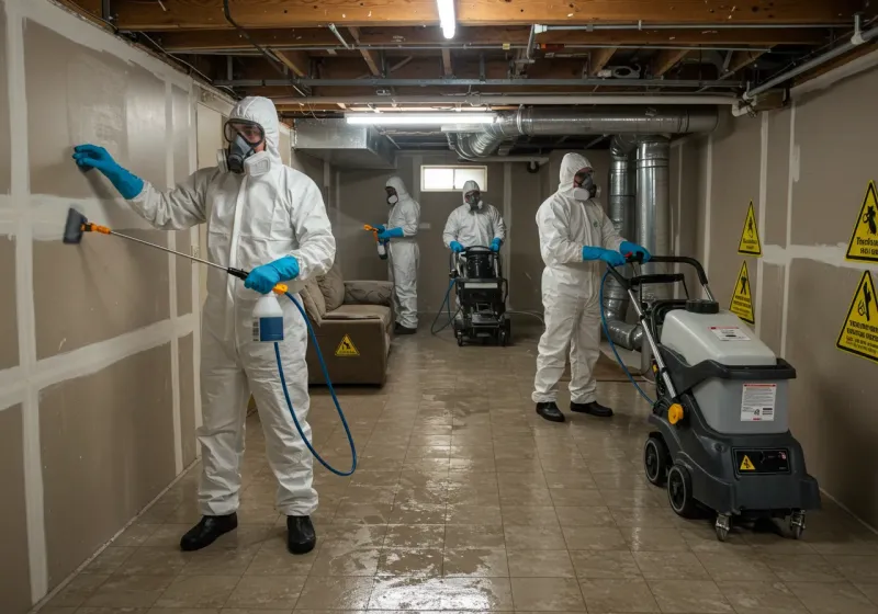 Basement Moisture Removal and Structural Drying process in Richlands, NC